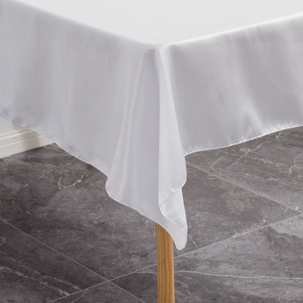 Rektangulær hvid dug i polyester 145x305cm til spisestue, bryllupsfest, hotel