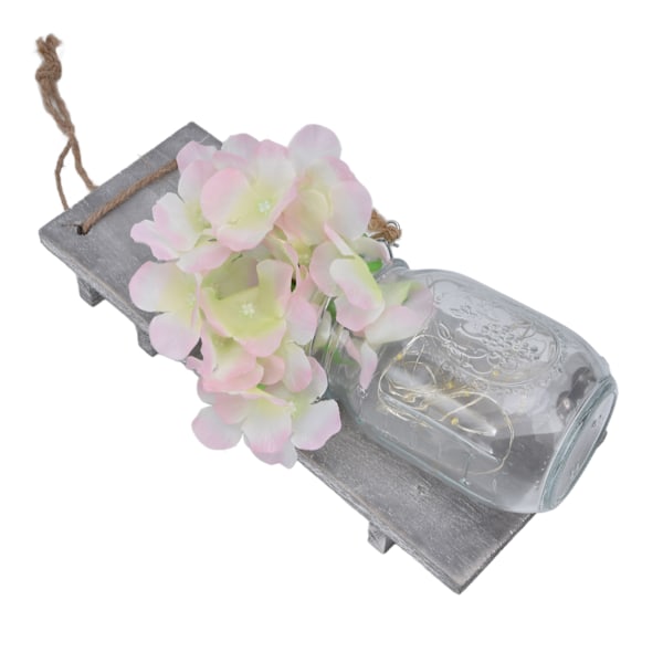 Väggburk Dekor Retro Stil Glasflaska Lampa Silke Blomster Dekoration för Hem Dörr