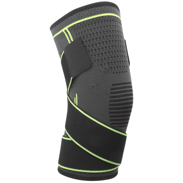 Utomhus Dual Sports Knäskydd Andas stickad Knäskydd Dubbla tryckband Knäskydd Grön L