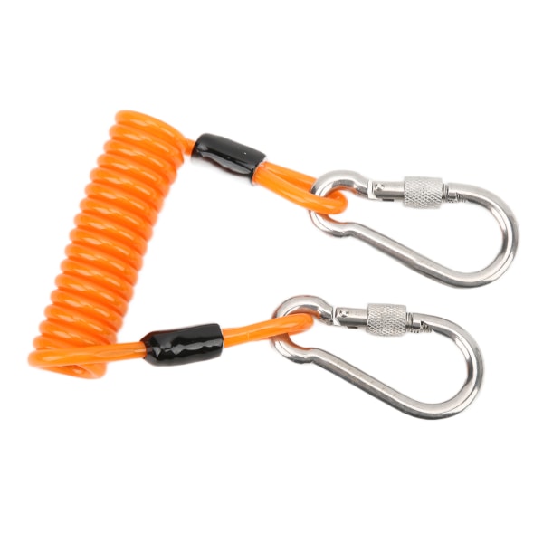 KEEP Diving Spring Rope Quick Release Dykning Anti Lost Rope med rustfrit stål spænder Orange