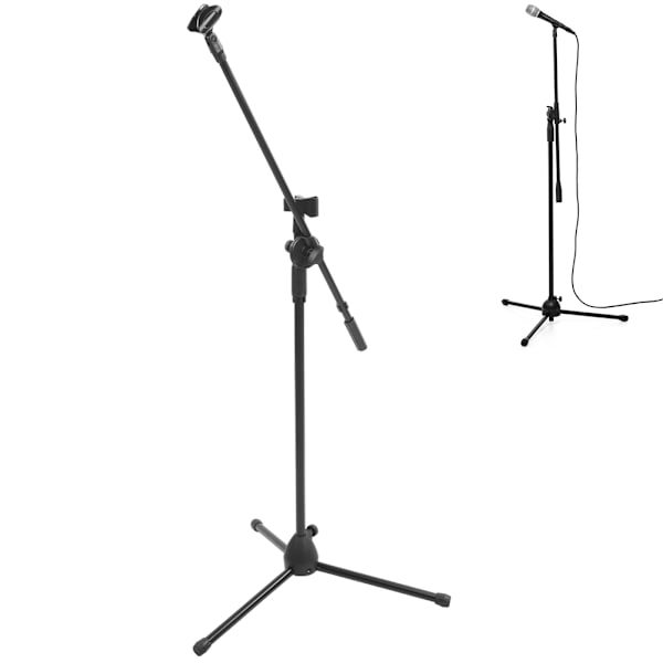 Stativbom mikrofonstativ Multifunktionel justerbar sort metal gulvstativ for ydeevne