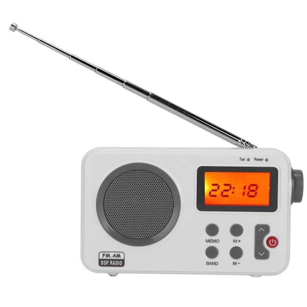 LCD Radio Kannettava AM FM Subwoofer HIFI Radio Tukee Näyttötaajuuskelloa Taustavalotoiminnolla
