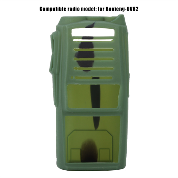 Mykt silikonbeskyttelse for toveisradioholster for Baofeng UV82-walkie-talkier (kamuflasje)