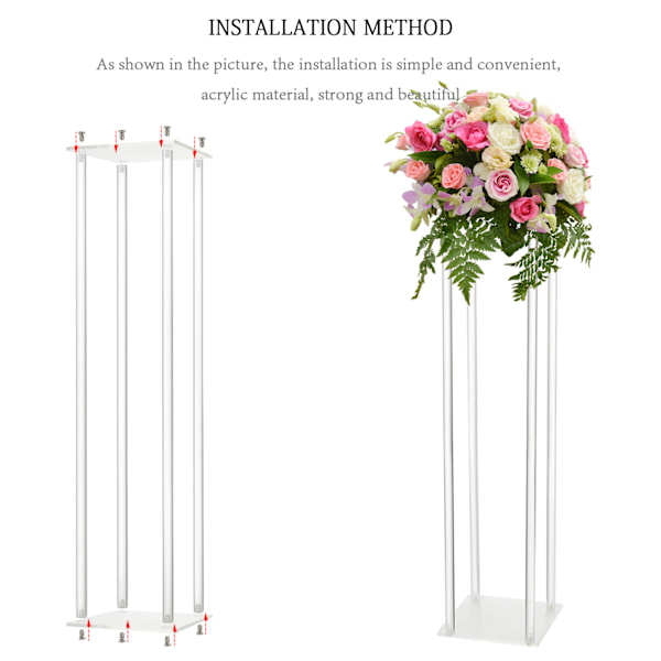 Bröllop Akryl Väg Led Blomstativ Cylinder Vas Blomsterarrangemang Bröllopsdekoration