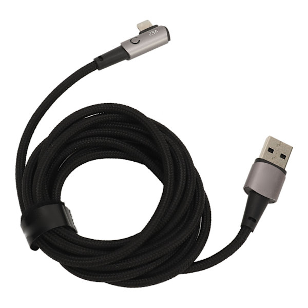För Iphone laddarsladd 90 grader 6,6 fot Lätt att plugga 2,4A snabbladdningskablar Sladd rätvinklig USB -laddarkabel Grå