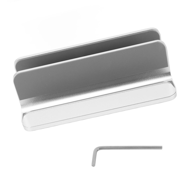 Vertikal bärbar datorstativ Silverfärgad aluminiumlegering i ett stycke Silikonkudde Reglerbar bas Hållare för bärbar dator för hemmet