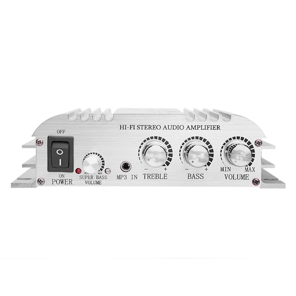 Bilforstærker 12V 2.0 + Heavy Bass Hi-Fi 2.1 Channel Stereo Audio Mini AMP