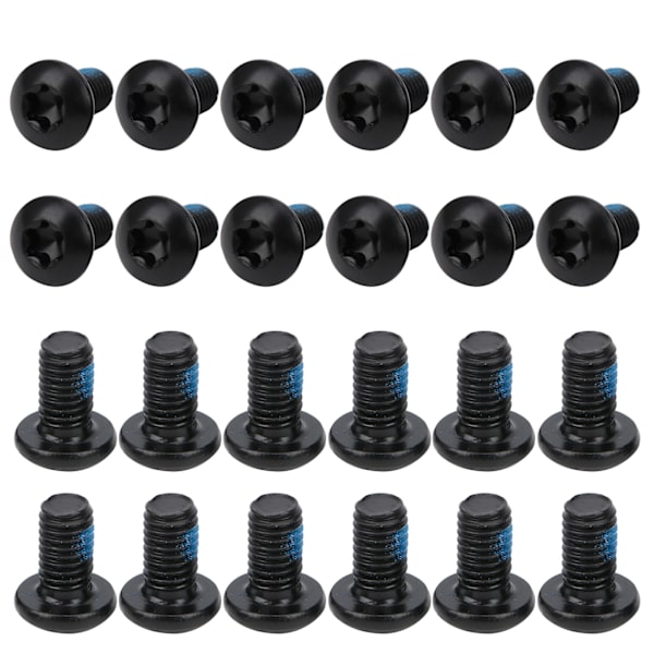 24st ZTTO cykelskivbromsskruvar T25 färgglada bultar M5x10mm/0.4in stål slitstyrka Svart