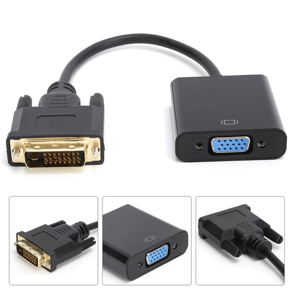 DVI Han til VGA Hun Adapter 24+1 Pin til Stationær Tablet Computer