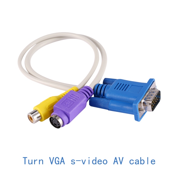 Bærbar PC LAPTOP VGA SVGA TO S Video RCA Adapter Converter Videokabel