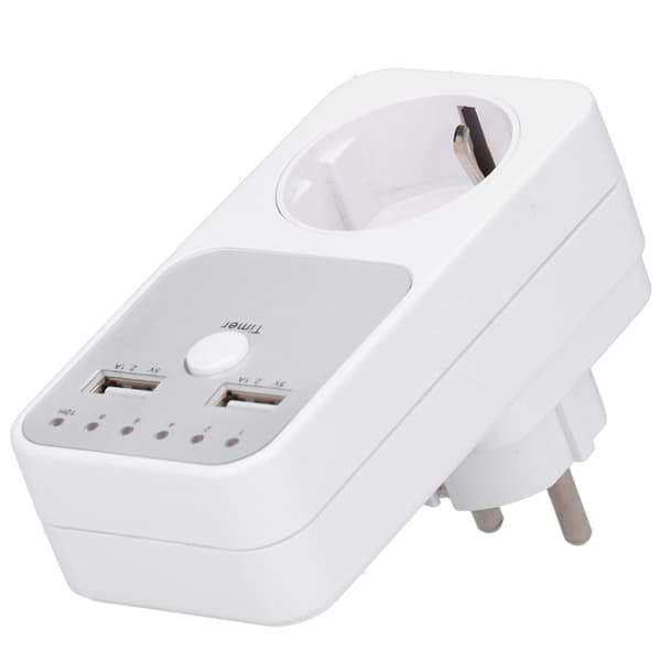 180~260V USB Smart Digital Nedtællingsur Stik til Computer Telefon Oplader