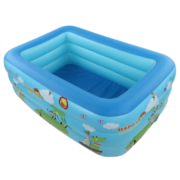 Oppblåsbart svømmebasseng Zoo Print Quadrate Familie oppblåsbart basseng for barn Småbarn Voksne Utendørs Hage Bakgård