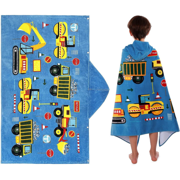 Strandhåndkle med hette for barn - bildesign | 100% bomull, svært absorberende