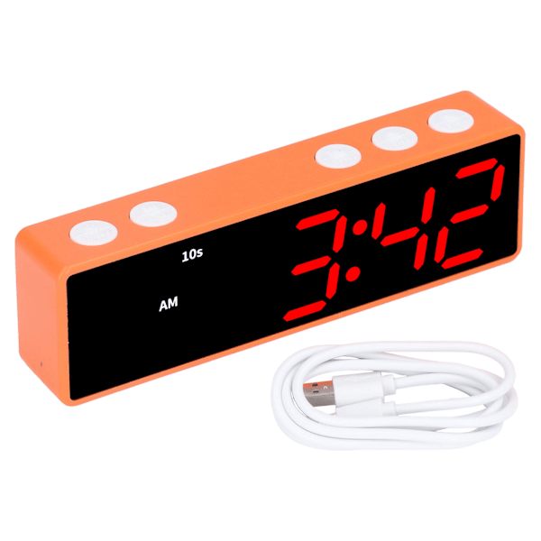 Träningstimer LED Digital Timer Multifunktionell Elektronisk Bordsur för Sovrum Fitnessrum (Orange Ram Blå Röd Display )