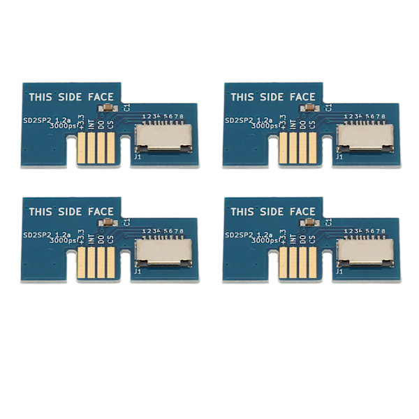 Konsol Micro Storage Card Adapter Spilkonsol Hukommelseskortlæser til GC SD2SP2 SDLoad SDL 4stk Blå
