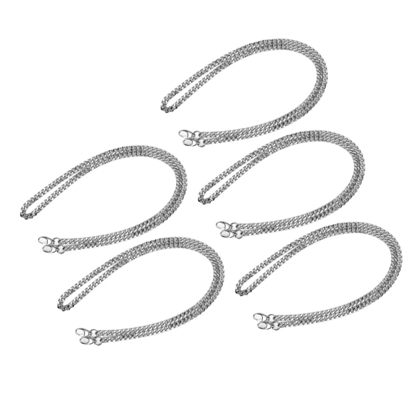 5 st Smyckeskedja Elegant rostfri färg Hållbar metallhantverkskedja för DIY Halsband Armband Vristband Silver