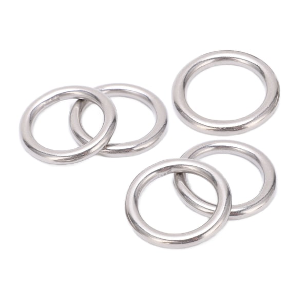 5 stk 304 rustfrit stål runde o-ringe Multi-purpose sømløs svejset metal o-ring til sejlads dykning 5x25 mm