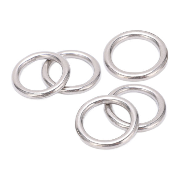 5 stk. 304 Rustfritt Stål Runde O-Ringer Flerbruks Sømløs Sveiset Metall O-Ring for Seiling Dykking 5x25mm