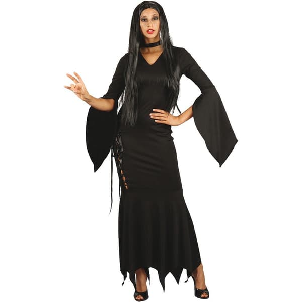 Sort Lang Kjole Kostume Halloween Sort Svart one size