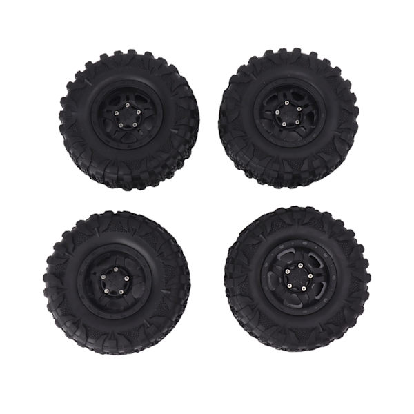 4 stk. RC Dæk 2.2in Sort Gummi Nem Installation Slidstærk RC Bil Udskiftning med Plastikfælg til 12mm Hex RC Bil