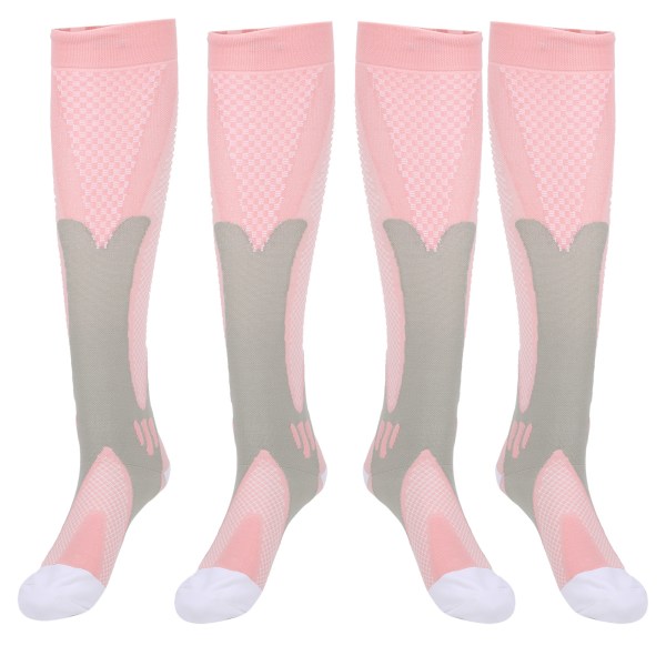 2 par/ set Utomhussport kompressionsstrumpor Benstöd Stretch löparstrumpor under knärosa