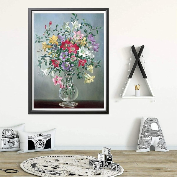 Morning Glory Vase 5D Diamond Painting Kit - DIY Crafts for Adults - Full Drill Crystal Rhinestone Brodery - Plant Flower Art