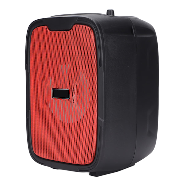 Bluetooth-kaiutin Super Bass Subwoofer Kannettava LED Langaton Kaiutin FM-radiolla Ulkokaraokeen 5 tuumaa Punainen