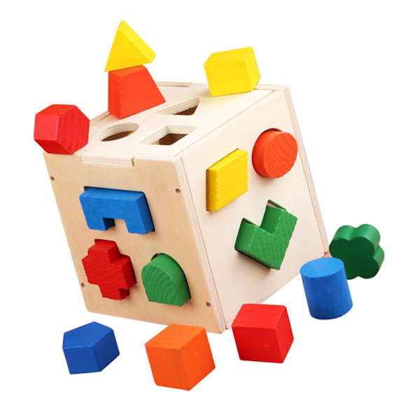 15-håls 3D-byggklossar för barn, pedagogiska geometriska formmatchningsblock för hemmet