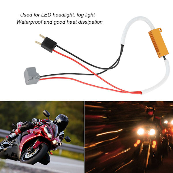 2 stk. LED-frontlykt tåkelys H7 Lastmotstand Dekoder Anti-flimmer Flash Feilfjerner