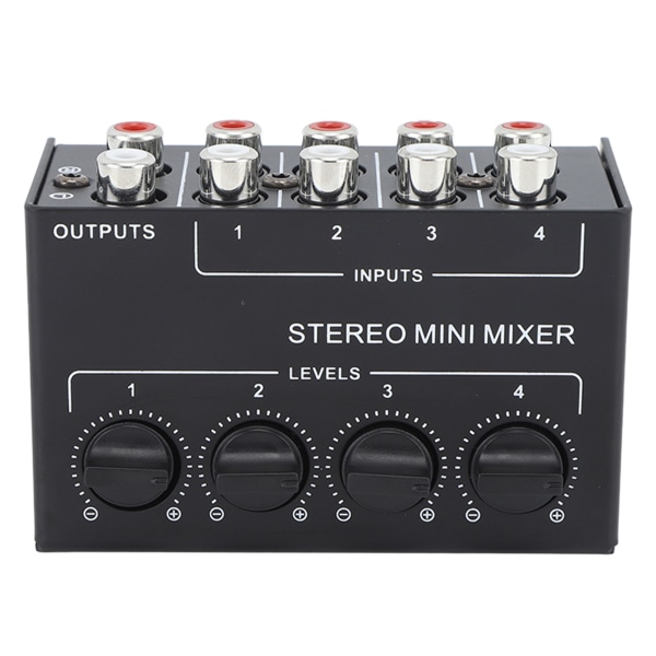 CX400 Mini Passiv Stereo Mixer Mini Bærbar Stereo 4 Kanal Mixer til CD-afspiller Tape Drive Computer Mobiltelefon Tablet Computer Sort