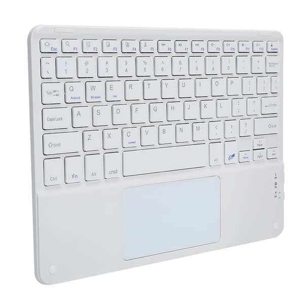 Trådløst Bluetooth-tastatur Touch Multi Function Eksternt computertilbehør Firkantet hætte 10in Hvid