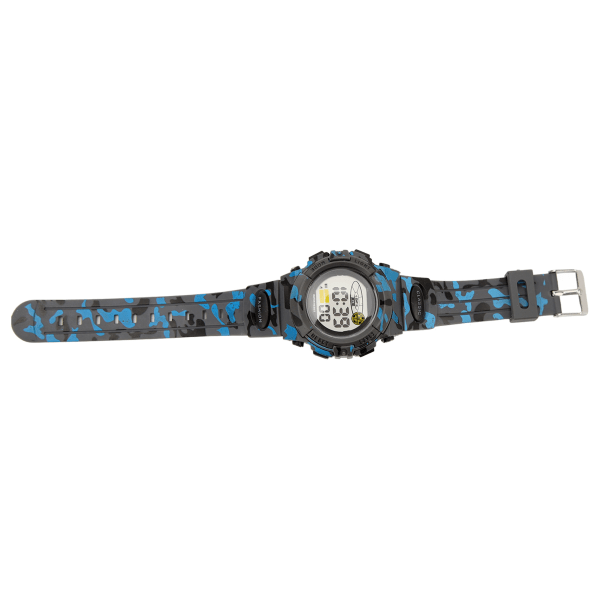 Sportsklokke Vanntett Noctilucent Chronograph Watch for Men Student Gave Outdoor Camouflage Color Blue