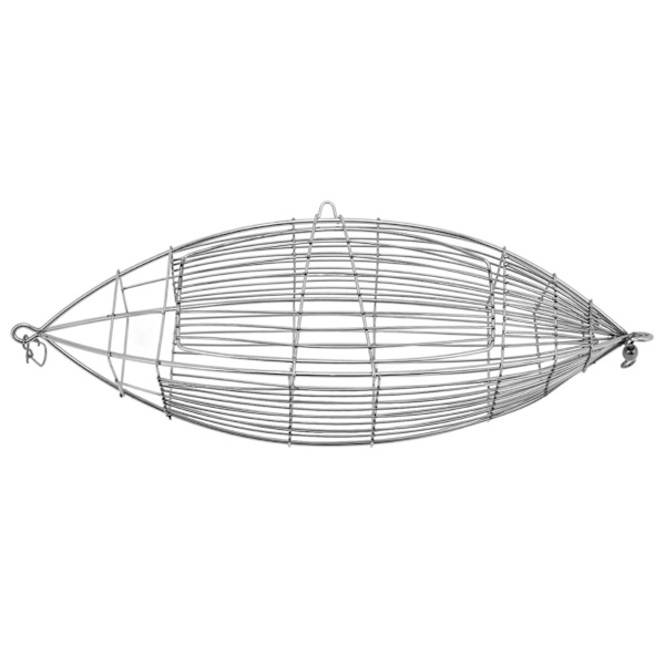 Fiskekrog i rustfrit stål, lokkekurv, karpefiskefælde, kurvefoderholder til rejer, krabber, fisk, agn XXL