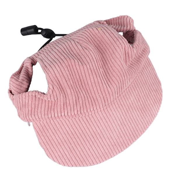 Hund Solhat Mode Casual UV Beskyttelse Åndbar Øre Huller Justerbar Kæledyrshat til Udendørs Rejser Camping Pink XL