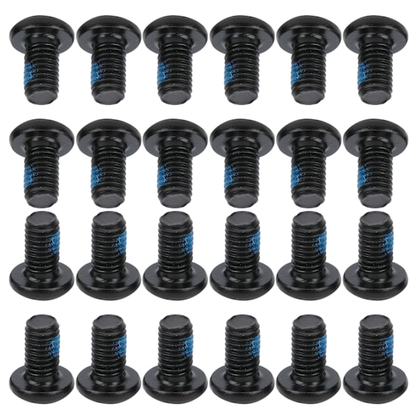 24st ZTTO cykelskivbromsskruvar T25 färgglada bultar M5x10mm/0.4in stål slitstyrka Svart