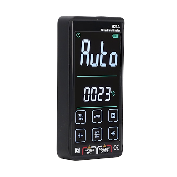 Digital Multimeter Kit Smart Touch Screen Uppladdningsbar Stor Skärm Hög Noggrannhet Automatisk Brandförebyggande Testare Svart