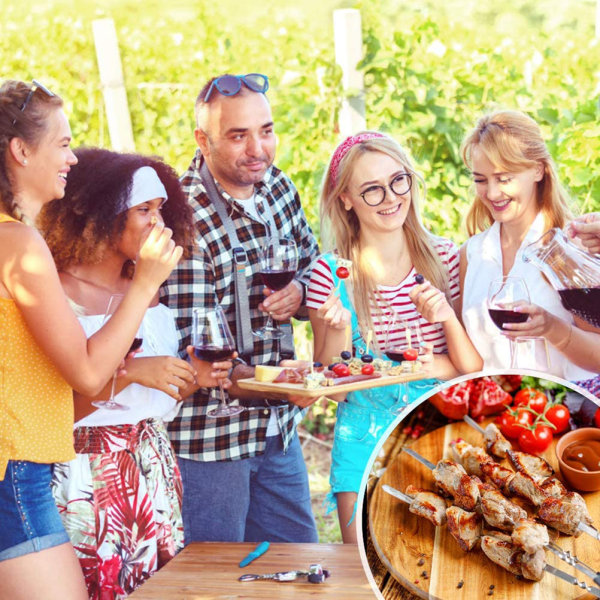 10 stk. Grillspyd i rustfrit stål Kebabspyd Flade Grill Kabobspyd Lange spyd Kødspyd