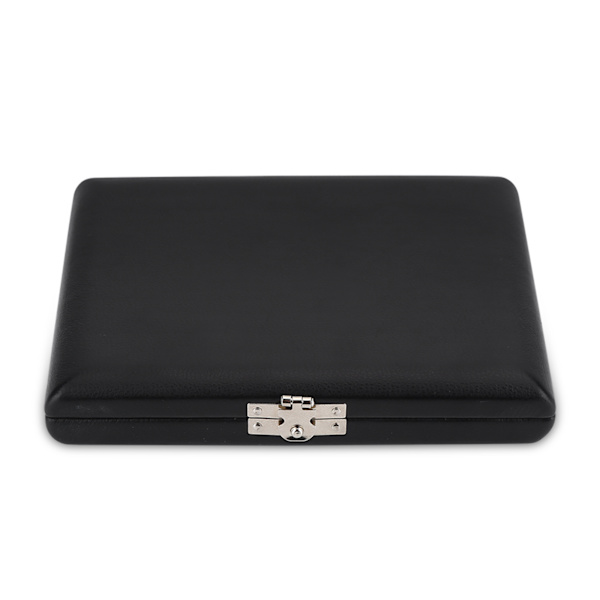 PU lædercover Sort saxofon Klarinet Reed Container Box Case med Slots til 6 stk Reeds