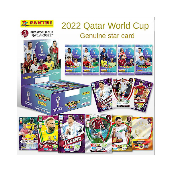 Ny 2022 Panini Fodboldstjerne Kortboks Qatar VM Fodboldstjerne Samling Messi C Ronaldo Fodboldspiller Limited Edition Kortboks Sæt
