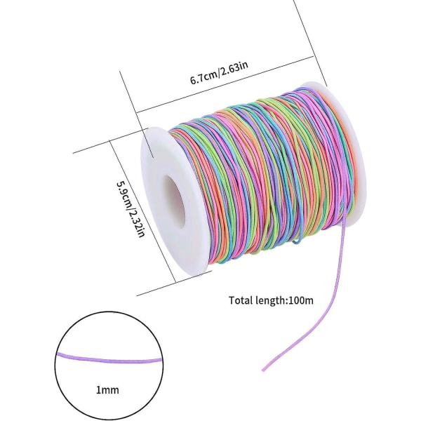 Rainbow flätad elastisk lina för smyckestillverkning