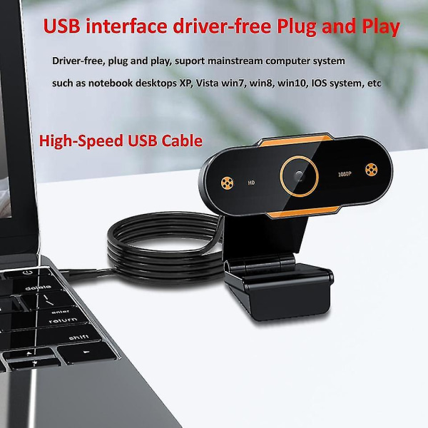 wsdcam Auto Focus 2k HD Webcam Web-kamera mikrofonikameroilla suoraa lähetystä varten (2k)