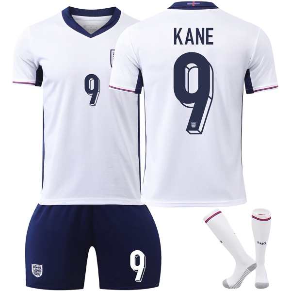 25 säsong England hemma vit nr 9 Kane fotbollstema tröja set vuxen barnstorlek No. 9 Kane 16（90-100CM)