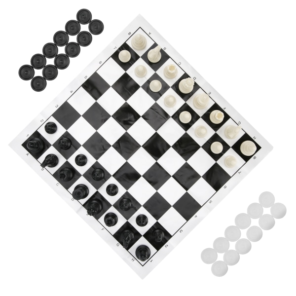 2 in 1 -matkalautapelisetti Set shakki- ja set lapsille ja aikuisille
