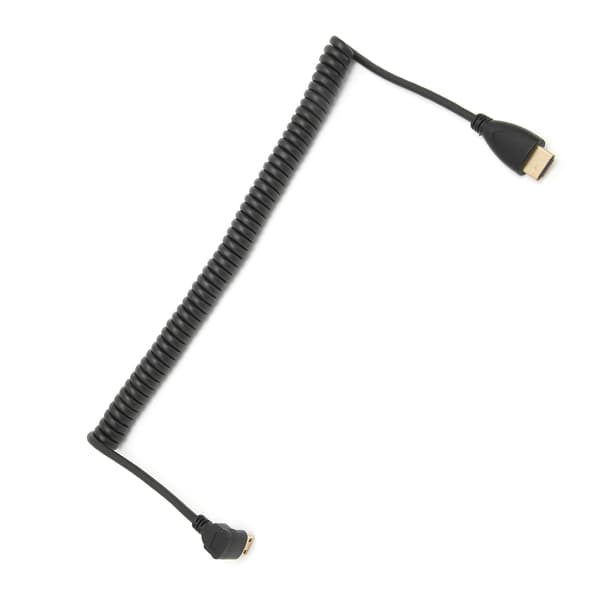 HDMI A - HDMI C -sovitinkaapeli, jousi, vasen kulma