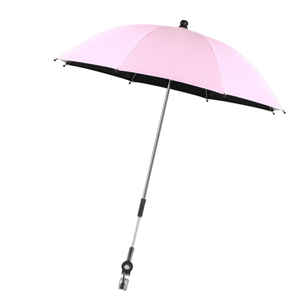 Barnvagnsparasoll UV-skydd Fri Rotation Avtagbar Universal Vagnparasoll Rosa