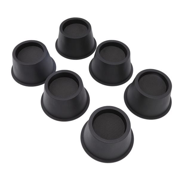 6 stk møbelrisere runde plast møbelheis riser for seng bord sofa svart 2,8 tommer