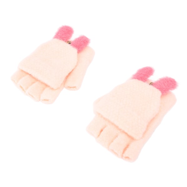 USB Opvarmede Strikkede Klaphandsker Halv Finger 5V Vinter Opvarmning Computerhandsker til Skrivning Spil Pink
