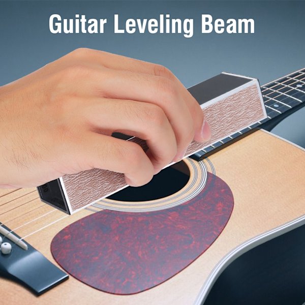 Fret Leveling File Beam med självhäftande sandpapper Luthier fixeringsverktyg för gitarrbas