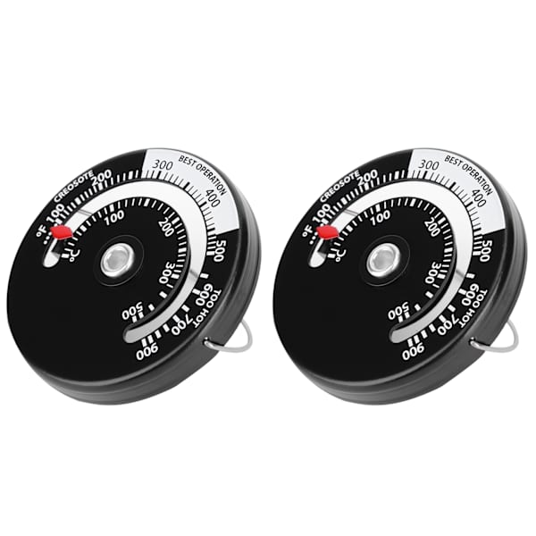 2 stk. magnetisk termometer pejs ovn temperaturmåler køkken temperaturmåler