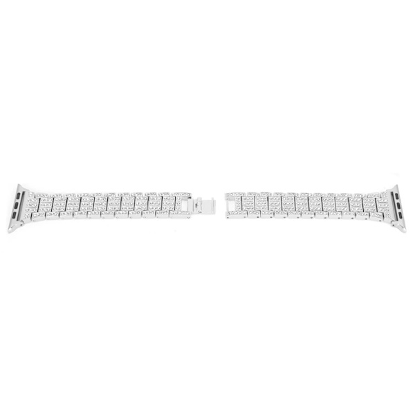 Metallurrem 5-rader rhinestones-pigger erstatningsklokkerem Passer for IOS-klokke 42 mm / 44 mm sølv